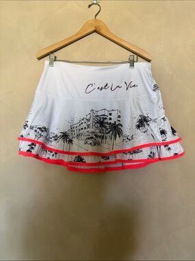 Lucky in Love Toile Du Jour Skort  Tennis Skirt Size L (16 )